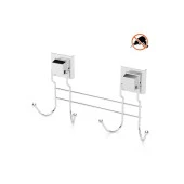 Tekno Tel EF-252 Yapışkanlı Banyo 4 lü Askı Bornozluk Krom - 1