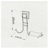 Tekno Tel EF-236 Yapışkanlı Banyo 2 li Askı Bornozluk Krom - 2