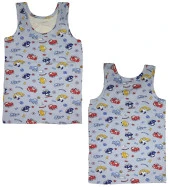 6 Adet Likralı Erkek Çocuk Empirme Desenli Mody Penye Askılı Atlet - 3