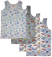 6 Adet Likralı Erkek Çocuk Empirme Desenli Mody Penye Askılı Atlet - 6