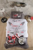 Ranforce %100 Pamuk Tek Kişilik Dört Mevsim Set Street King V1 Gri - 1