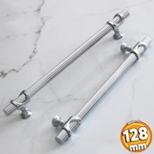 Arsin Krom Metal Kulp 128 mm-12.8 cm Mobilya Dolap Çekmece Mutfak Dolabı Kapak Kulpları Kulbu Kulpu - 1