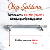 Arsin Krom Metal Kulp 160 mm-16 cm Mobilya Çekmece Mutfak Dolap Dolabı Kapak Kulpları Kulbu Kulpu - 3
