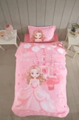 Ranforce %100 Pamuk Tek Kişilik Dört Mevsim Set Sweet Princess V1 Pudra - 1