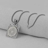 Hz Süleyman Mührü Kare Model 925 Ayar Gümüş Kolye thumbnail 2