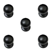 5 Adet Porselen Düğme Tek Vidalı Mat Siyah Mobilya Dolap Kulp - 1