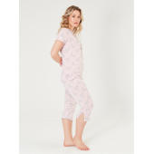 Angelina pijama Kadın pembe bambu kaprili kısa kol pijama takımı 69 89 - 3