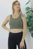 Beli Lastikli Crop Haki - Lks2907.022 - 1