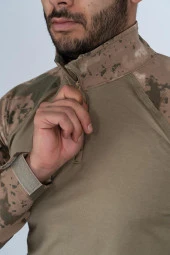 Combat Tactical Outdoor Jandarma Gömlek Uzun Kol Kamuflaj Gömlek - 401 - 12