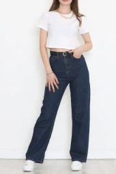 Zincirli Crop Tişört Beyaz - 673.1247. - 2