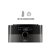 Arzum AR2074-G Airtasty XL Yağsız Fritöz Airfryer, 6 Litre Kapasite, Gümüş - 2