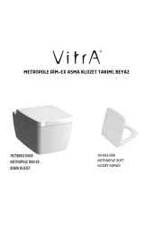 Vitra Metropole 7672B003-0559 Rim-Ex Asma Klozet, Vitra Metropole Soft Klozet Kapağı 90-003-009 thumbnail 5
