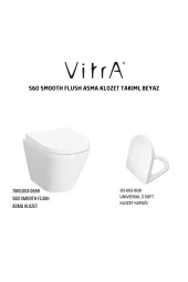 Vitra S60 Smooth Flush Asma Klozet 7510L003-0090, Vitra Unıversal 2 Soft Klozet Kapağı 121-003-909 - 1