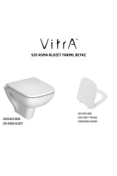 Vitra S20 Asma Klozet 5505L003-0868, Vitra S20 Soft Yavaş Kapanır Kapak 147-003-909 - 2