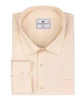 Erkek Büyük Beden 118-191 Kilo Arası İçin Uygun Cepli Klasik Gömlek Bej - 4