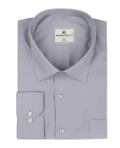 Erkek Büyük Beden 118-191 Kilo Arası İçin Uygun Cepli Klasik Gömlek Gri - 2