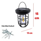 Güneş Enerjili Aplik Dış Aydınlatma 3 Modlu Işıklandırma Sensörlü Sarı Işıklı 15 W Portatif Fener Lamba - 8
