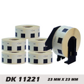 EcotagPlus Brother DK 11221 Etiket 23 mm x 23 mm - 6 X1000 Adet  + Tutucu - 1