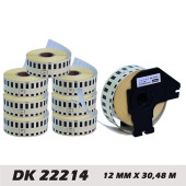 EcotagPlus Brother DK 22214 Etiket 27 mm x 30,48 m -Sürekli - 6 Adet + Tutucu - 1