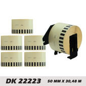 EcotagPlus Brother DK 22223  Etiket 50 mm x 30,48 m -Sürekli - 6 Adet + Tutucu - 1