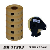 EcotagPlus Brother DK 11203 Etiket 17 mm x 87 mm - 6 X 300 Adet -+ Tutucu - 1