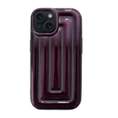 iPhone 15 Rudra Seri Labirent Desen 3D Metalik Silikon Kapak - 5