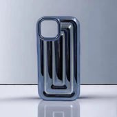 iPhone 15 Pro Max Rudra Seri Labirent Desen 3D Metalik Silikon Kapak - 9