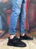 BA0349 Özel Örme Triko Yüksek Taban Tarz Siyah Renk Spor Ayakkabı - 1