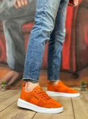 BA0349 Özel Örme Triko Yüksek Taban Tarz Turuncu Renk Spor Ayakkabı - 1