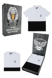 Beşiktaş Orijinal Polo Yaka Çocuk T-shirt Hediyelik Ahşap Kutulu - 4