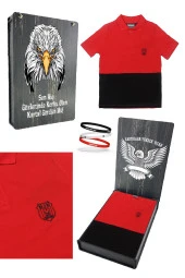 Beşiktaş Orijinal Polo Yaka Çocuk T-shirt + Bileklik Set Hediyelik Ahşap Kutulu - 4