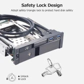 Oem 5,25" Dahili Çift Yuvalı Sabit Disk Kutusu 2,5+3,5 inç SATA HDD-SSD Muhafaza Aletsiz Tasarım thumbnail 1