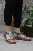 Fort Guja 24Y150-38 Anatomik Rahat Kaymaz Taban Taşlı Kadın Sandalet thumbnail 8