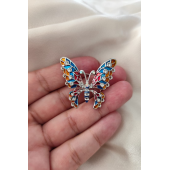 Renkli Kelebek Tasarımlı Broş Yaka İğnesi thumbnail 4