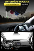 Toyota Yarıs Xp150 (2014-2019) 3d Torpido Koruma Kılıfı - Ön Göğüs Kaplama - Siyah Şerit thumbnail 1