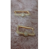 Çelik Halka Zirkon Küpe Gold - 1