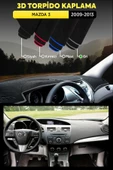 Mazda 3 (2009-2013) 3d Torpido Koruma Kılıfı - Ön Göğüs Kaplama - Gri Şerit - 1