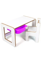 Çocuk Oyun, Aktivite ve Etkinlik Masası, Beyaz-Lila, 18mm 1.Sınıf - 1