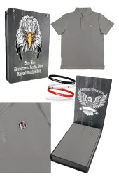 Beşiktaş Orijinal Polo Yaka Çocuk T-shirt + Bileklik Set Hediyelik Ahşap Kutulu - 4