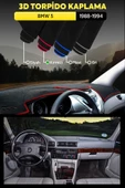 Bmw 5 (1988-1994) 3d Torpido Koruma Kılıfı - Ön Göğüs Kaplama - Kırmızı Şerit - 1