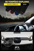 Toyota Corolla (2019-2022) 3d Torpido Koruma Kılıfı - Ön Göğüs Kaplama - Gri Şerit - 1