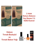 NATURA BALANCE SAÇ BOYASI 7.1 KÜLLÜ KUMRAL 2 ADET + KALYON TIRNAK BESLEYİCİ VE BAKIM YAĞI - 1