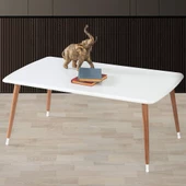 60x100 cm Ahşap Lüx Ayaklı Orta Sehpa Beyaz A12 - 2