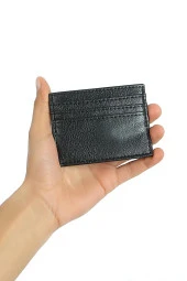 Erkek Klasik Vegan Deri Siyah Kartlık thumbnail 1