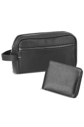 Vegan Deri Siyah El Çantası ve Klasik Cüzdan Seti  Siyah thumbnail 1