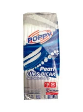 Poppy Plastik Tek Kullanımlık Lüks Bıçak - 18 Cm. - 3.40 Gram - Şeffaf - 50 Adetlik Paket thumbnail 1