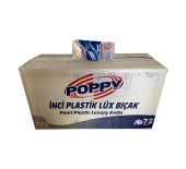 Poppy Plastik Lüks Şeffaf Tek Kullanımlık Bıçak - 3600 Adet-Koli / 18 Cm. thumbnail 1