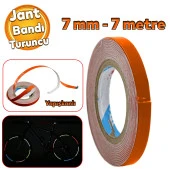Kendinden Yapışkanlı Neon Bisiklet Araba Jant Bandı 7 mm X 7 metre Turuncu Reflektif Parlayan Bant - 1