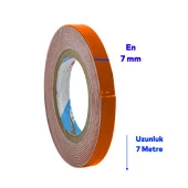 Kendinden Yapışkanlı Neon Bisiklet Araba Jant Bandı 7 mm X 7 metre Turuncu Reflektif Parlayan Bant - 2