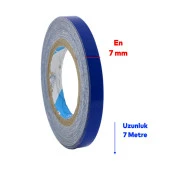 Yapışkanlı Neon Bisiklet Motosiklet Araba Jant Bandı 7 mm X 7 metre Mavi Reflektif Parlayan Bant thumbnail 2